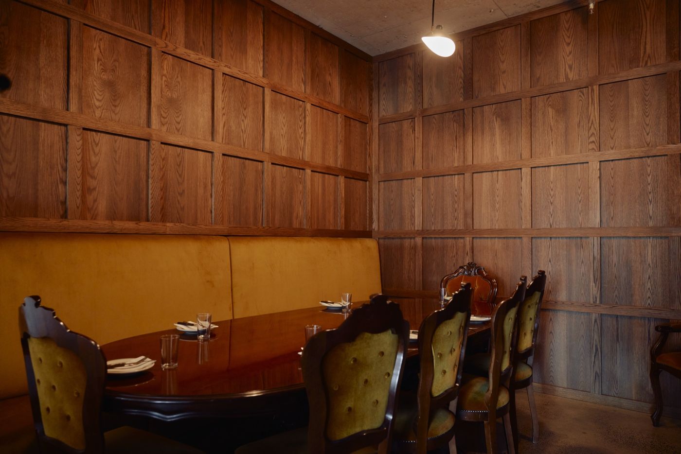Private dining room set for service